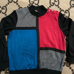 Alfred Dunner Men's Colorblock Crewneck Sweater - Red, Blue, Black